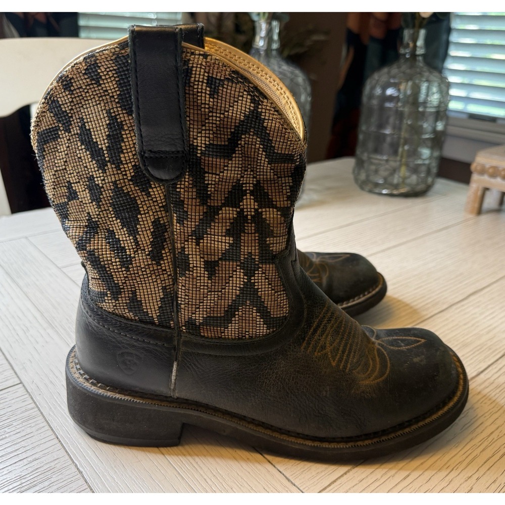 Ariat Fatbaby Black Embroidered Patterned Upper Women Western Cowboy Boots 10 B